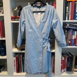J. Crew striped wrapped dress - size 8